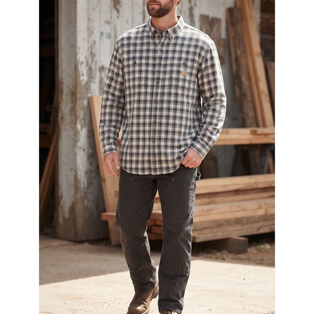 Carhartt Men's Multi Plaid Relaxed Fit Long Sleeve Flannel Shirt 2XL